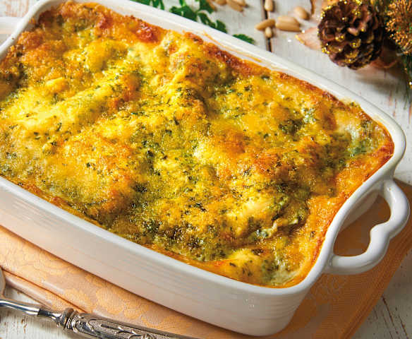 Lasagna di mare con pesto di prezzemolo