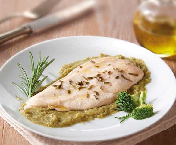Fettine di pollo con crema di broccoli