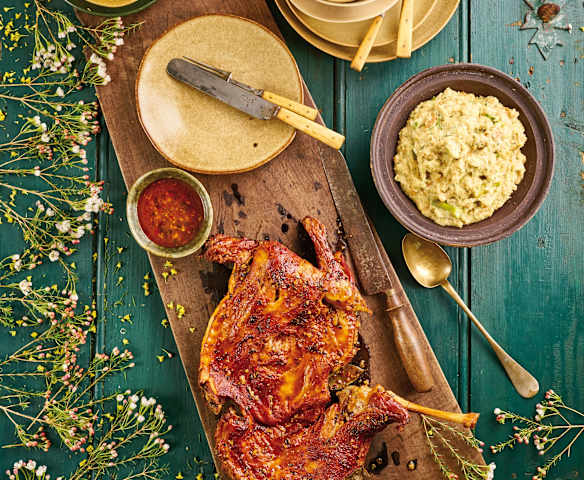 Lamm mit Spargel-Erdäpfel-Püree