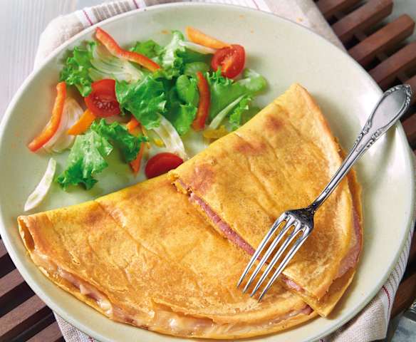 Omelette, cotto e formaggio (senza uova)