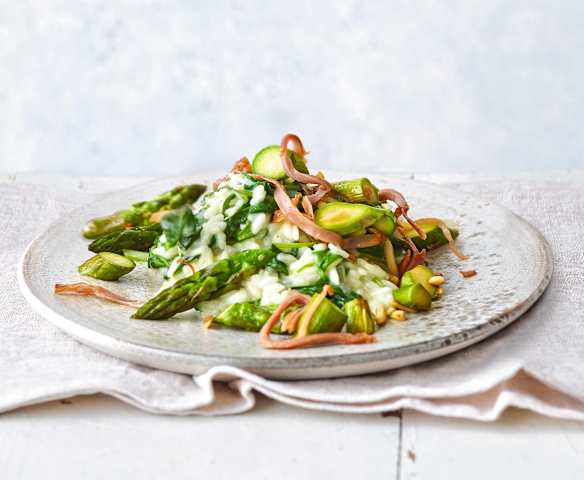 Risotto aux épinards et asperges