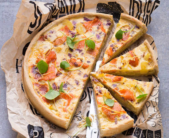 Quiche mit Kartoffeln und Lachs Quiche mit Kartoffeln und Lachs