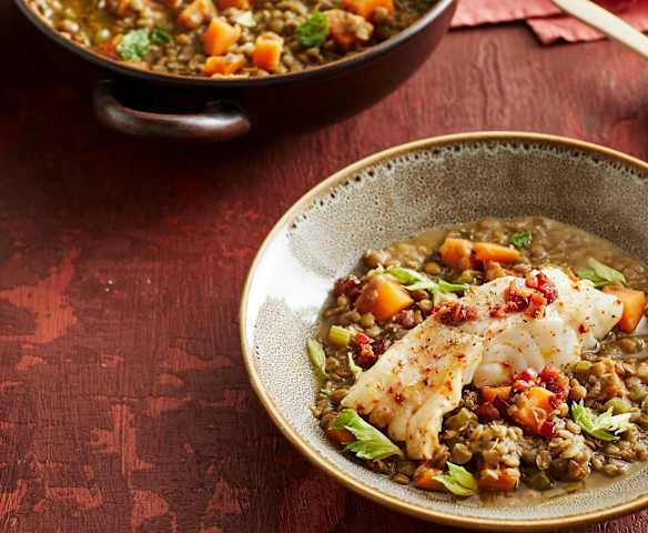 Linsen-Süßkartoffel-Eintopf