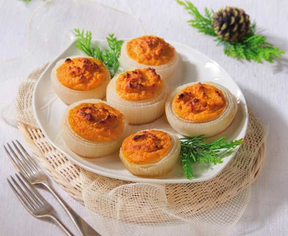 Cipolle ripiene zucca e amaretti