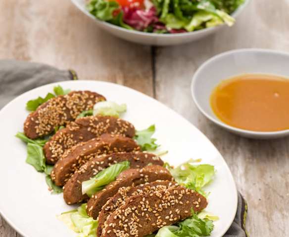 Seitan z sosem pomarańczowym