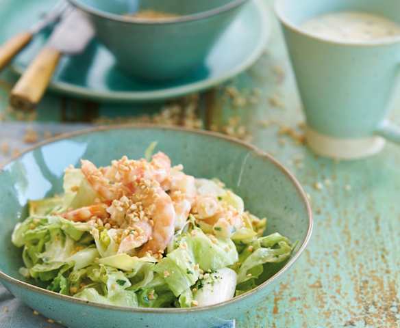 Cocktail de camarão com molho de leite condensado