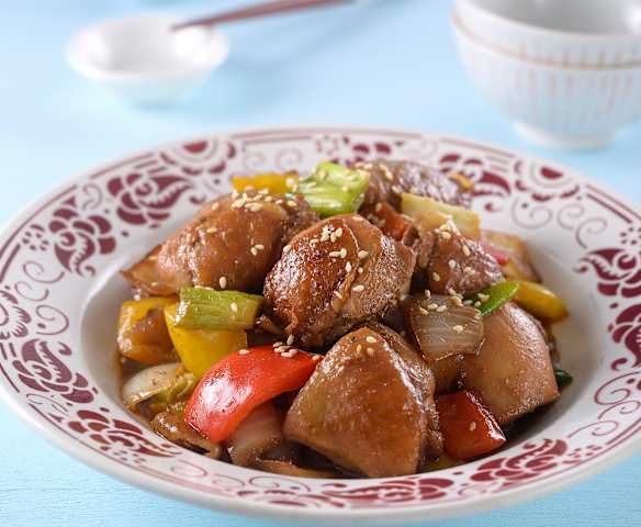 彩椒照燒雞
