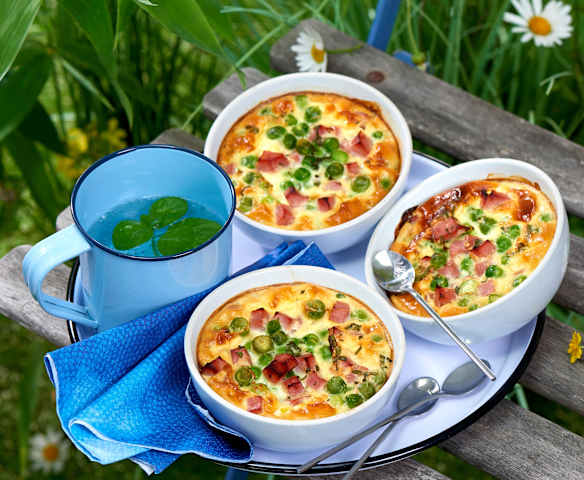 Clafoutis petits pois-jambon