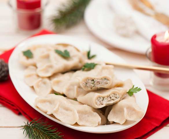 Pierogi z grzybami i karpiem