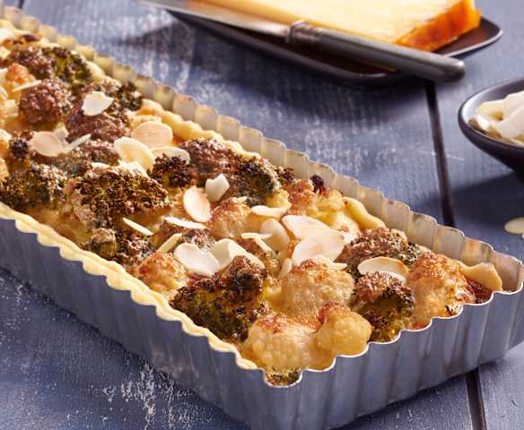 Quiche z brokułami i kalafiorem