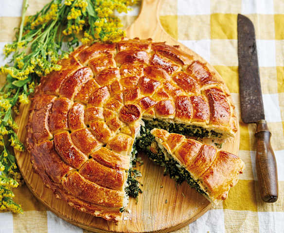 Pão com espinafres e ovo