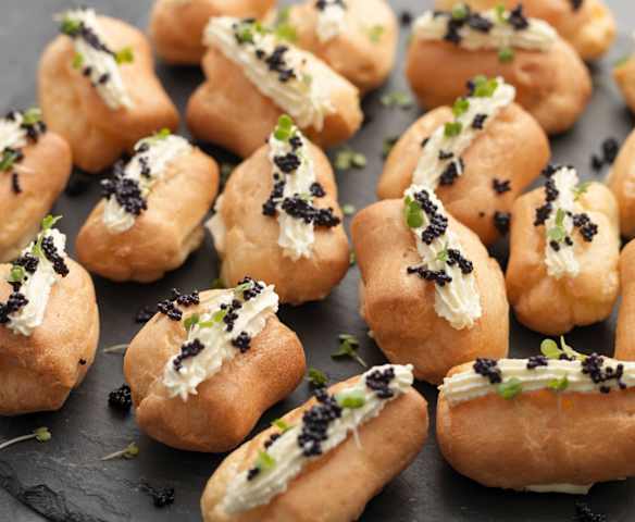 Smoked Cod Roe Éclairs with Horseradish Cream