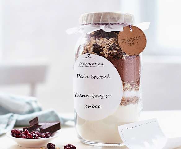 Préparation pour pain brioché canneberge-choco