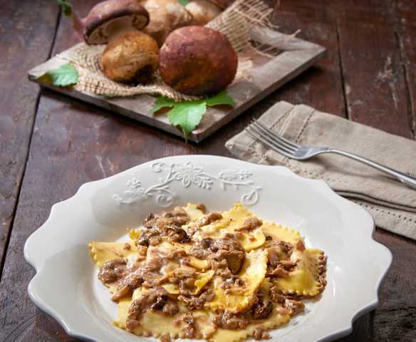 Ravioli luganega e porcini