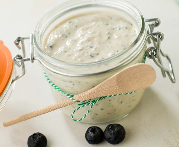 Creme de ricota e mirtilos