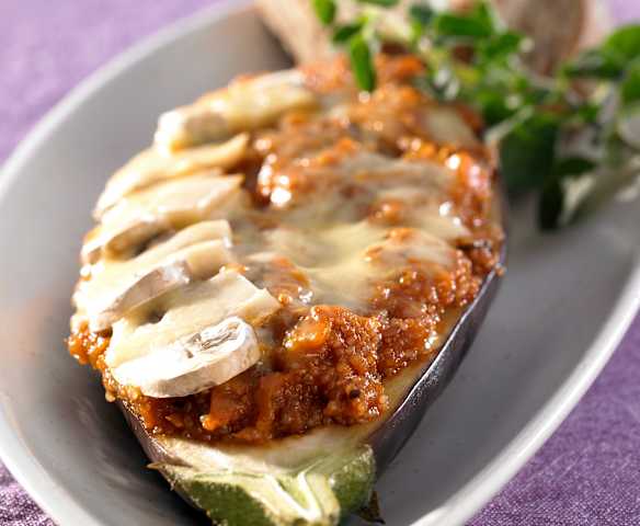 Auberginen mit Amaranthfüllung