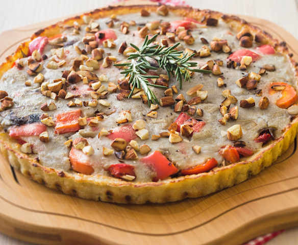 Quiche vegano de hongos
