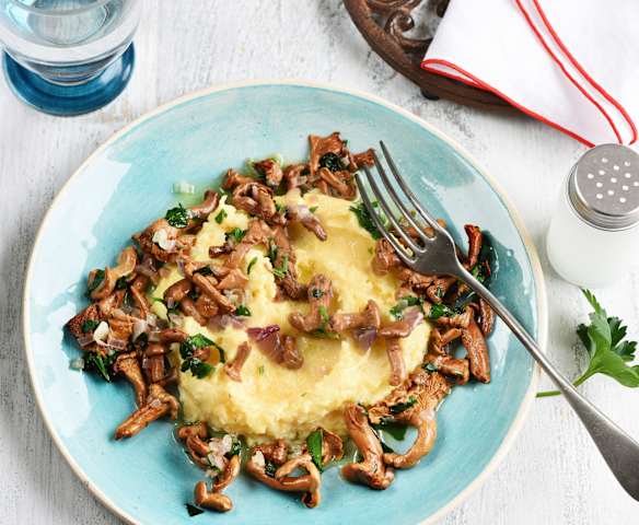 Polenta aux champignons et à la mozzarella