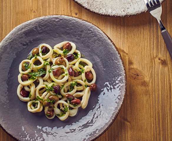 Calamari e olive taggiasche a Cottura Lenta
