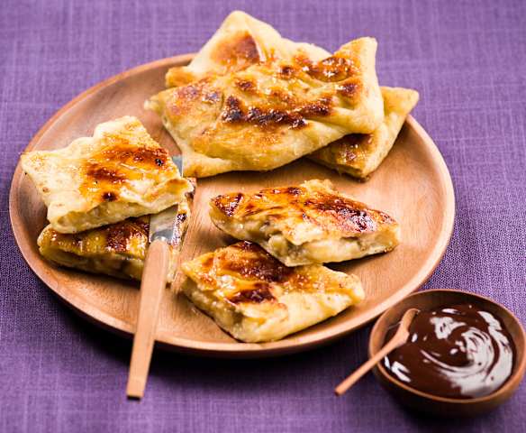 Rôti pancake à la banane