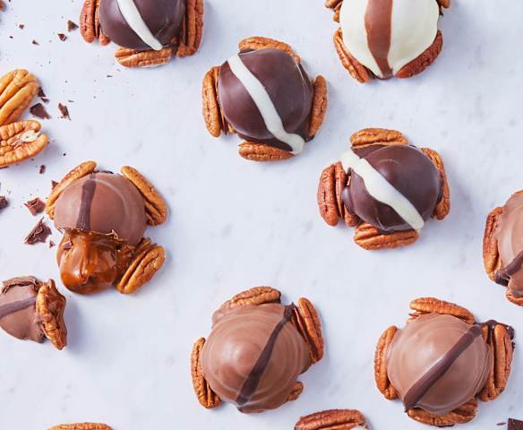 Tortugas de tres chocolates