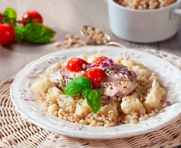 Orzo, cavolfiore e pollo