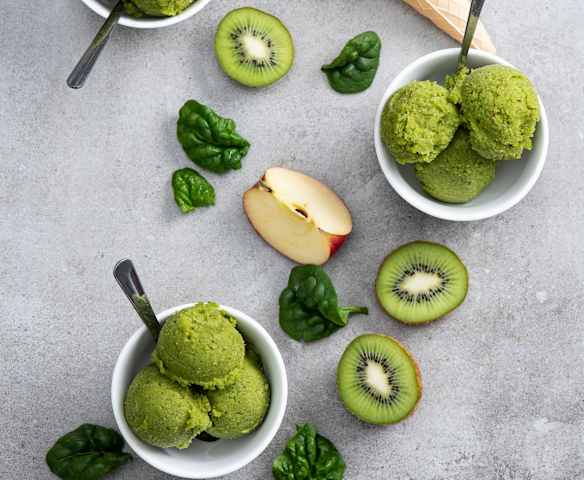 Sorbet jabłko-kiwi-szpinak Sorbet jabłko-kiwi-szpinak