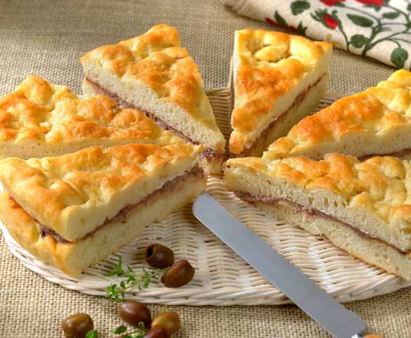 Focaccia à la crème de fromages