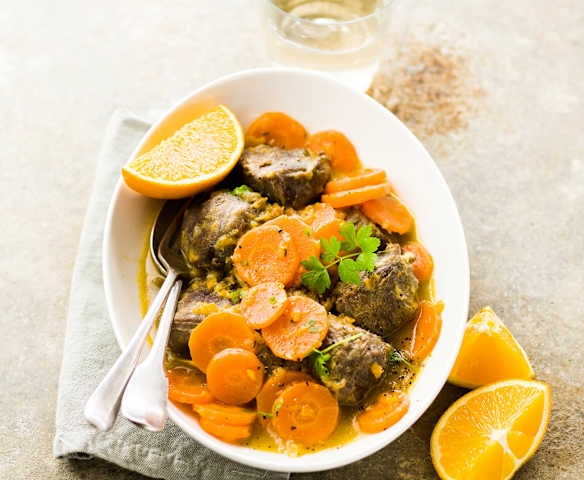 Joue de porc aux carottes et à l'orange