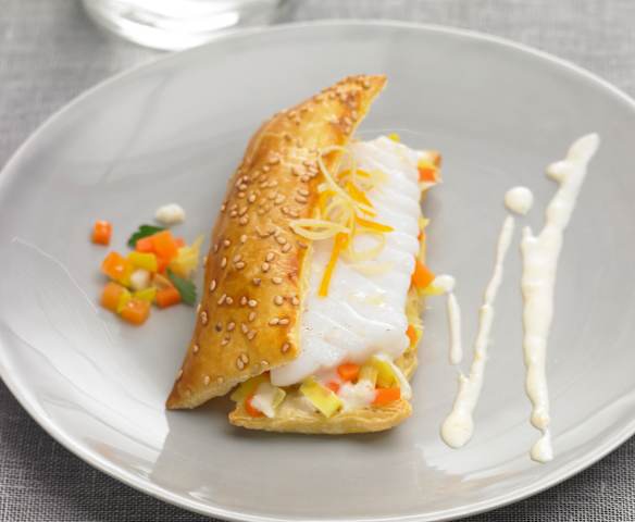 Feuilleté de poisson aux vapeurs d'agrumes