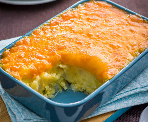 Gratén escocés de patatas y repollo (Rumbledethumps)