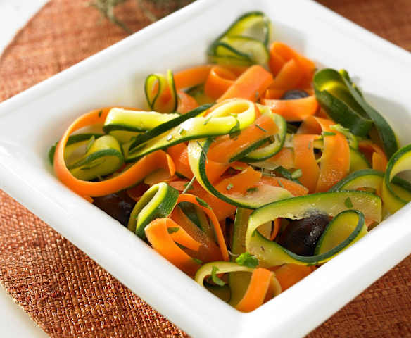 Tagliatelle de cenouras e curgetes