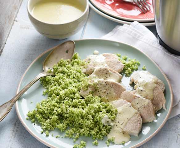 Poulet sauce Alfredo au brocoli