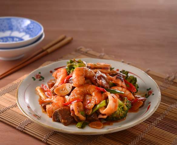 柿乾茄醬炒雙鮮