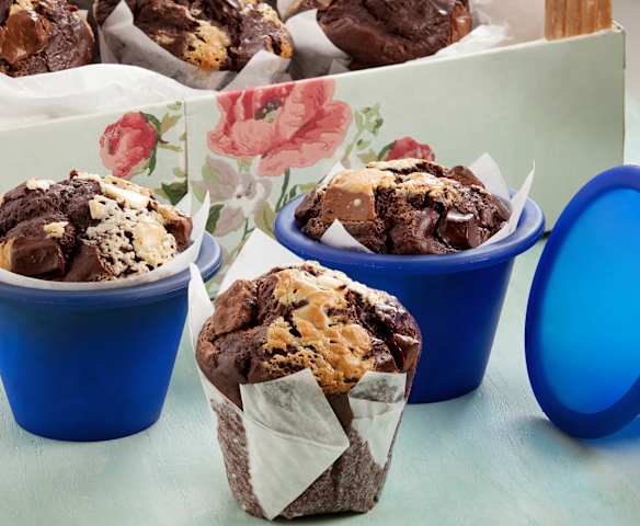 Muffin tre cioccolati e yogurt