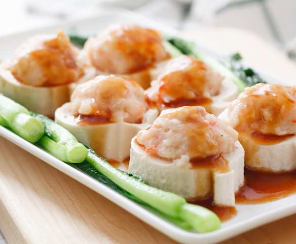 Tahu Isi Pasta Udang (Prawn Paste Stuffed Soft Tofu)