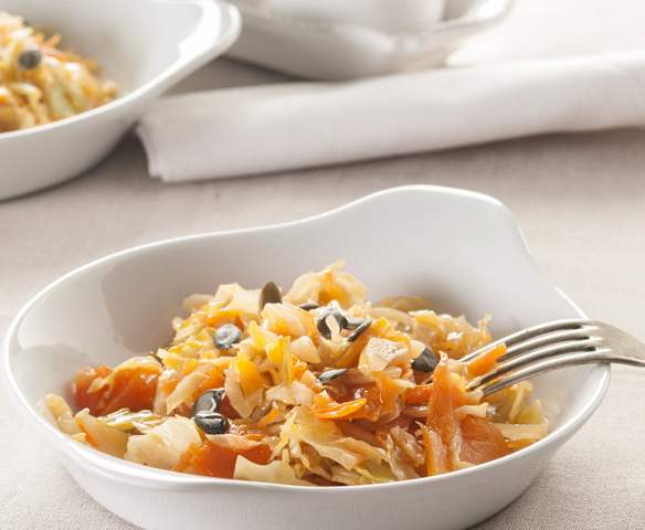 Salteado de repollo y calabaza