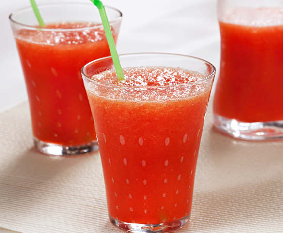 Granizado de naranja con fresas