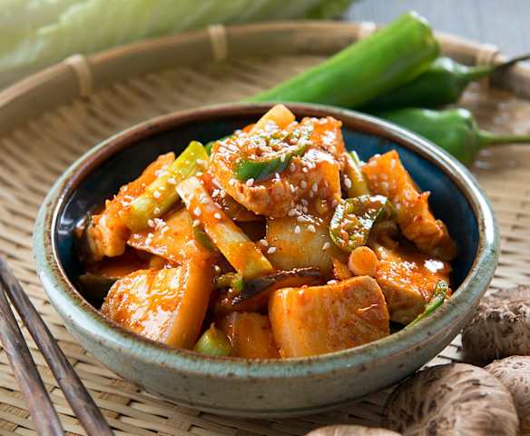 Stir Fried Pork Belly Slices with Kimchi