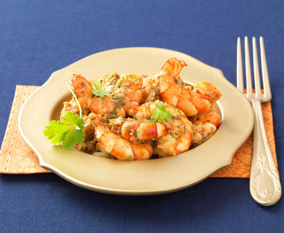 Gambas aux épices et coriandre