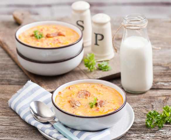 Wegetariański chowder z kukurydzą