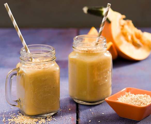 Dyniowy shake z ziarnami amarantusa