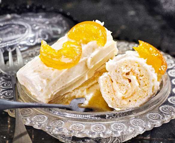 Bûchettes à la vanille et kumquats confits