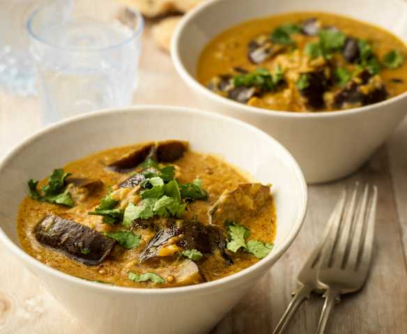 Aubergine, Coconut and Peanut Curry