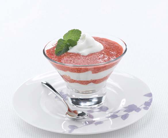 Coppa fredda di crema e fragole
