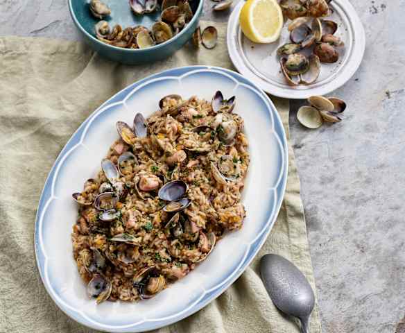 Arroz de polvo com amêijoas
