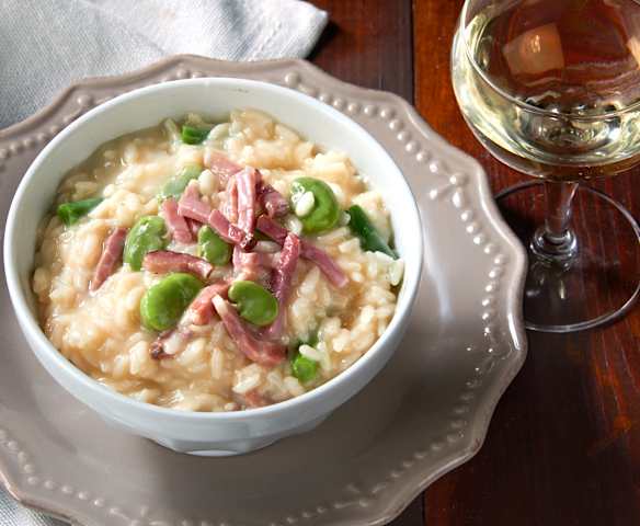 Risotto primavera allo speck