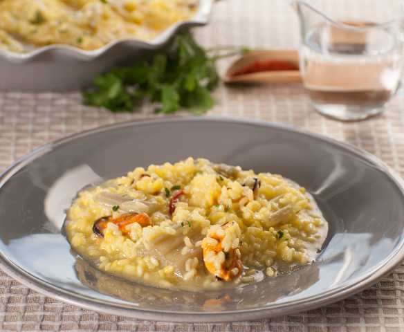 Arroz con cardo y mejillones