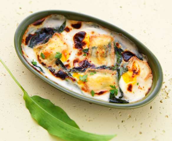 MAI - Œufs à la florentine à l'ail des ours - Nicolas Gautier