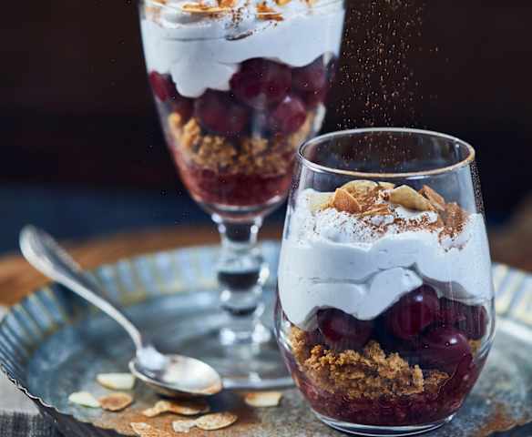 Vegan Gingerbread Trifle with Cherries
